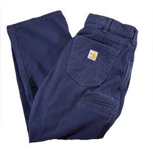 Carhartt FR Carpenter Pants Men's 35x30 Navy Blue Flame-Resistant Workwear